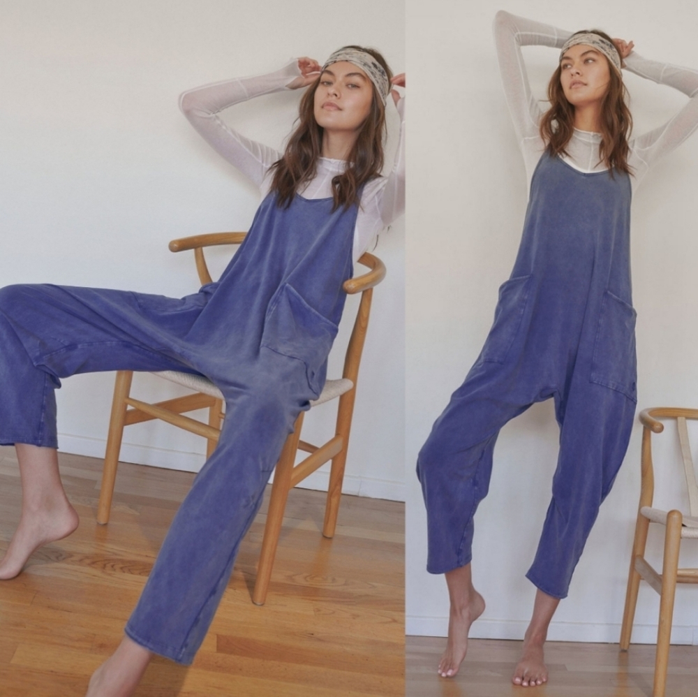 OFFERS New Free People FP Movement Hot Shot Onesie French Navy M Blue Jumpsuit